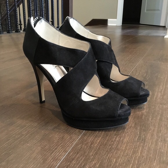 Michael Kors Shoes - MICHAEL KORS Elena Cross Strap Black Suede Sandal